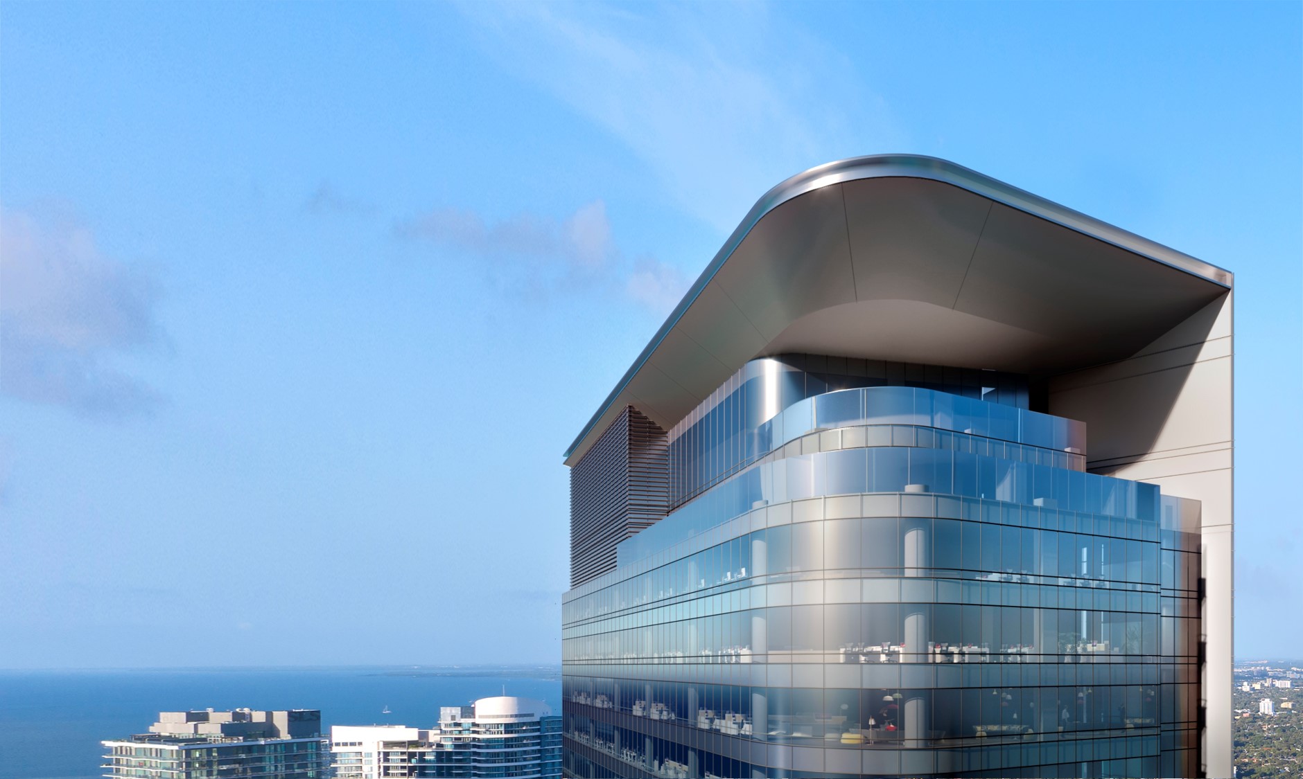 830 brickell rooftop view rendering