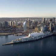 Waterfront tower aerial skyline